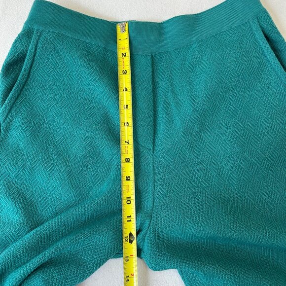 IVKO Womens 100% Wool Pull On Knit Pants Size M (38) Teal Basket Weave Stretch - Picture 7 of 12